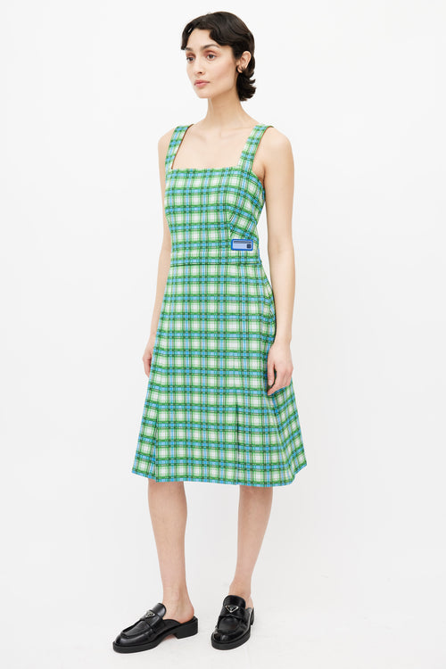 Prada Green Plaid Check Dress