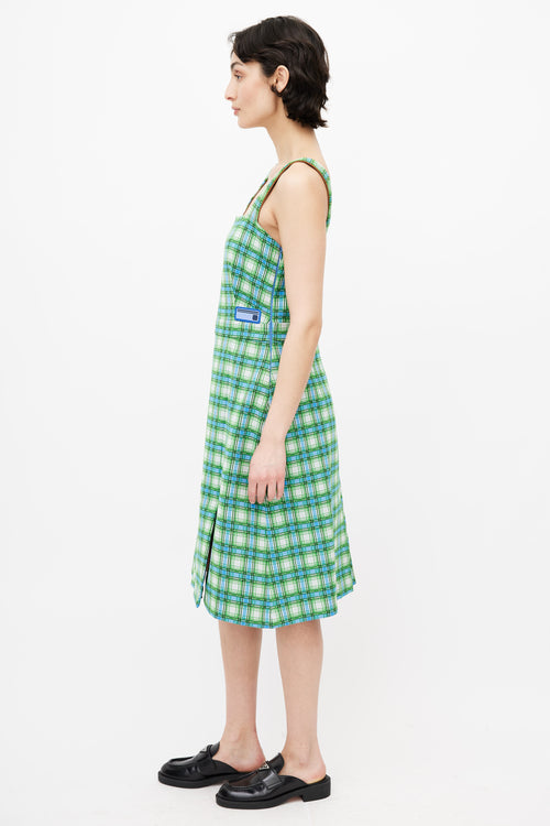 Prada Green Plaid Check Dress