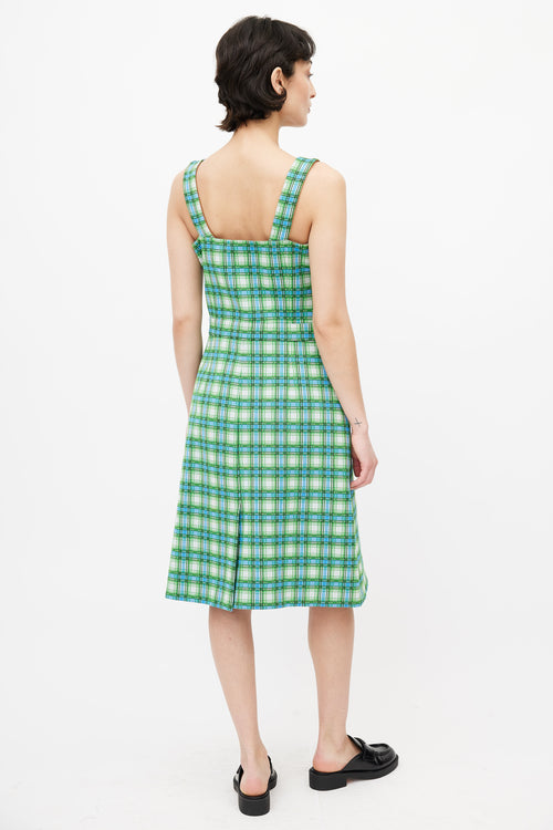 Prada Green Plaid Check Dress