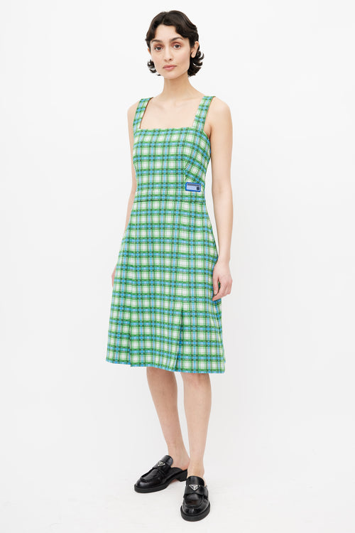 Prada Green Plaid Check Dress