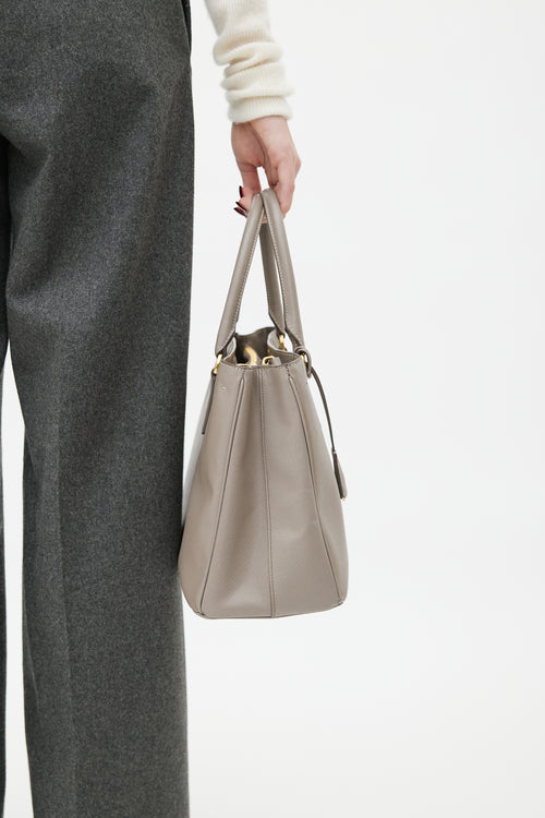 Prada Grey Galleria Small Saffiano Leather  Bag