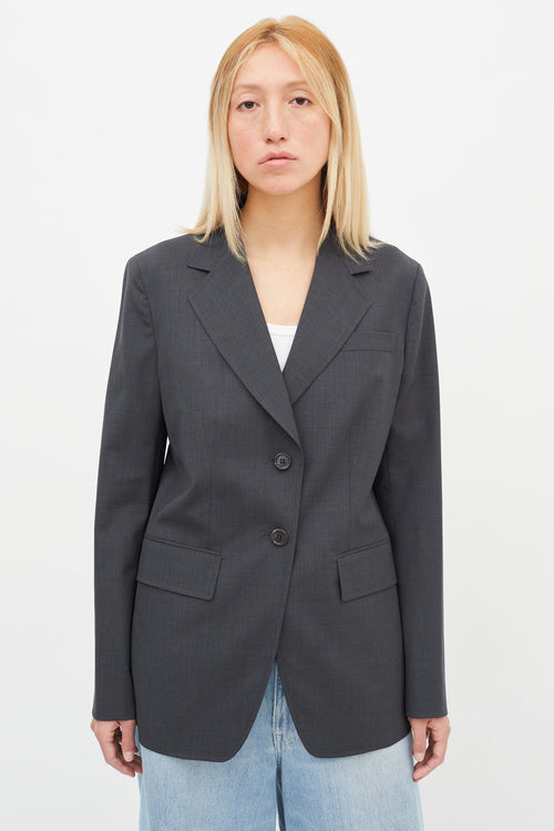 Prada Grey Classic Wool Blazer