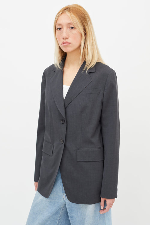 Prada Grey Classic Wool Blazer