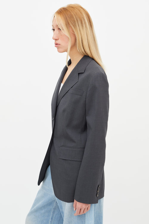 Prada Grey Classic Wool Blazer