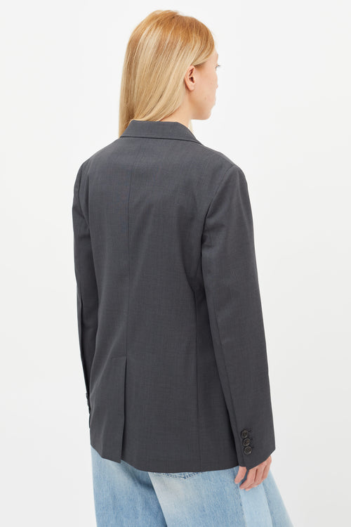 Prada Grey Classic Wool Blazer