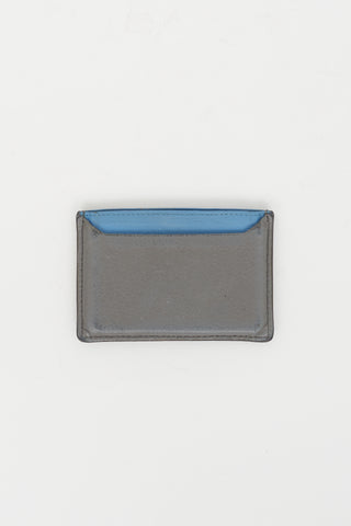 Prada Grey 
Light Blue Vitello Leather Card Holder