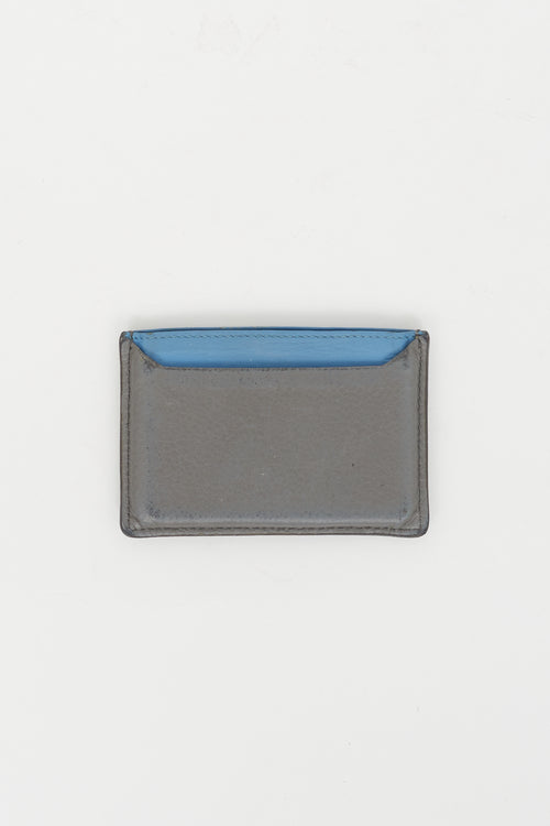 Prada Grey 
Light Blue Vitello Leather Card Holder