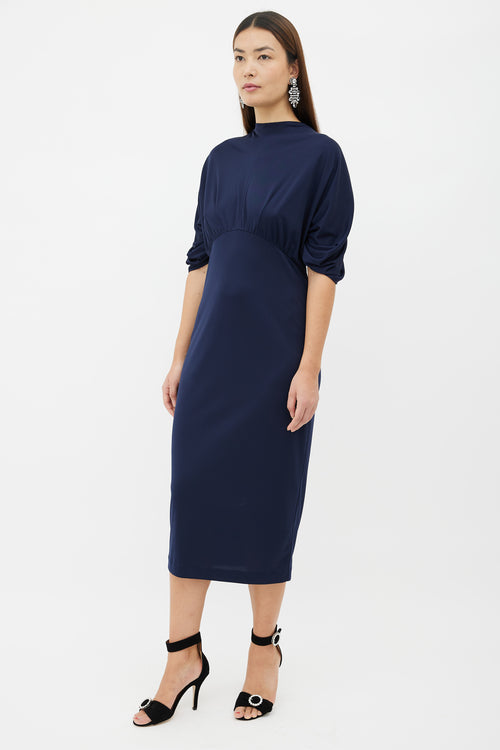 Prada Navy Pleated Tunic Dress