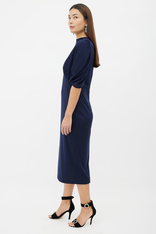 Prada Navy Pleated Tunic Dress