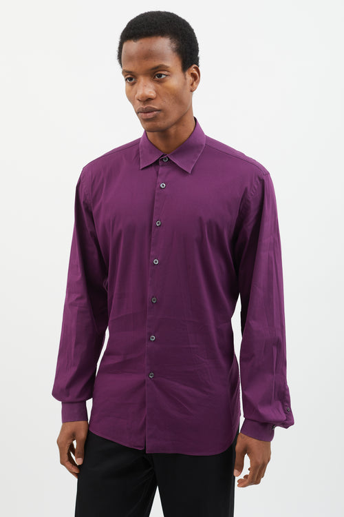 Prada Purple Long Sleeve Dress Shirt