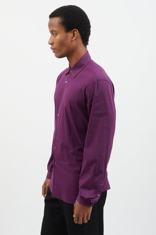 Prada Purple Long Sleeve Dress Shirt