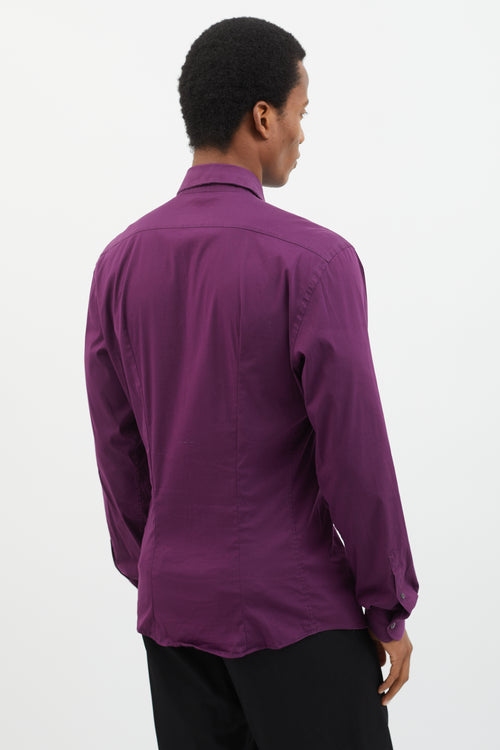 Prada Purple Long Sleeve Dress Shirt