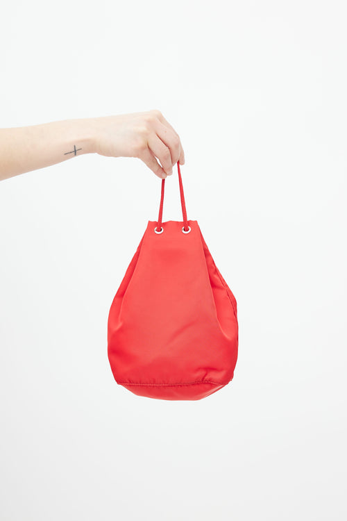 Prada Red Tessuto Nylon Drawstring Pouch