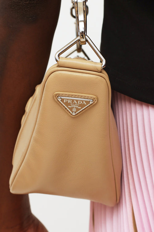 Prada Sand Beige Triangle Shoulder Bag