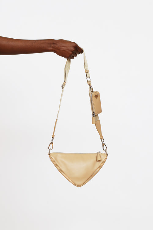 Prada Sand Beige Triangle Shoulder Bag