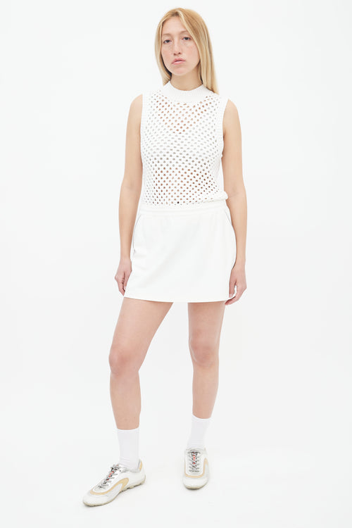 Prada Sport Cream Tennis Skirt