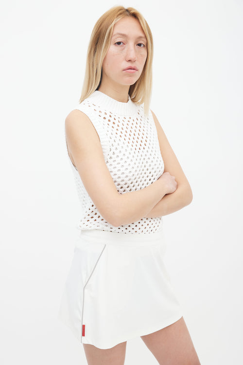 Prada Sport Cream Tennis Skirt