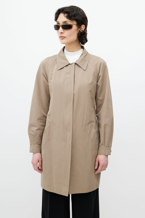 Prada Taupe Tied Trench Coat