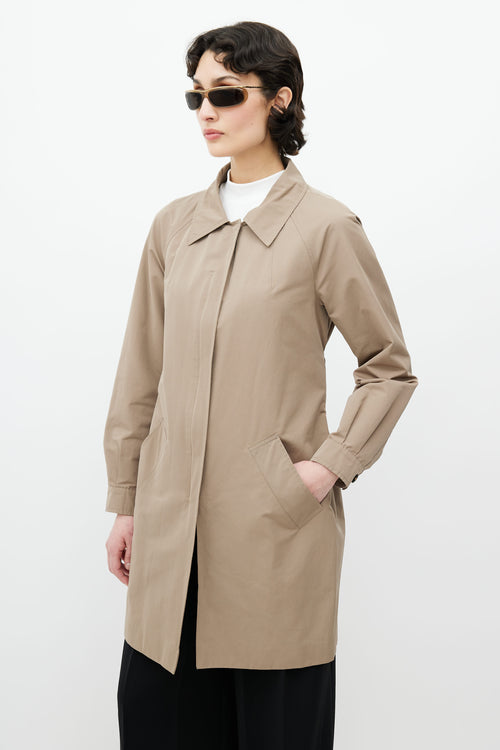 Prada Taupe Tied Trench Coat