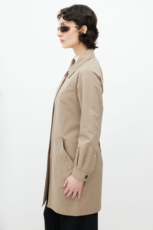 Prada Taupe Tied Trench Coat