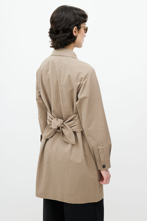 Prada Taupe Tied Trench Coat