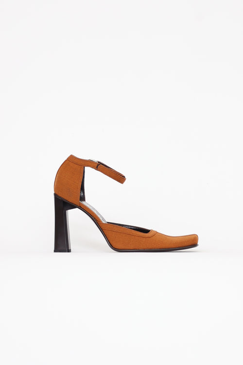 Prada Brown Square Toe Pumps