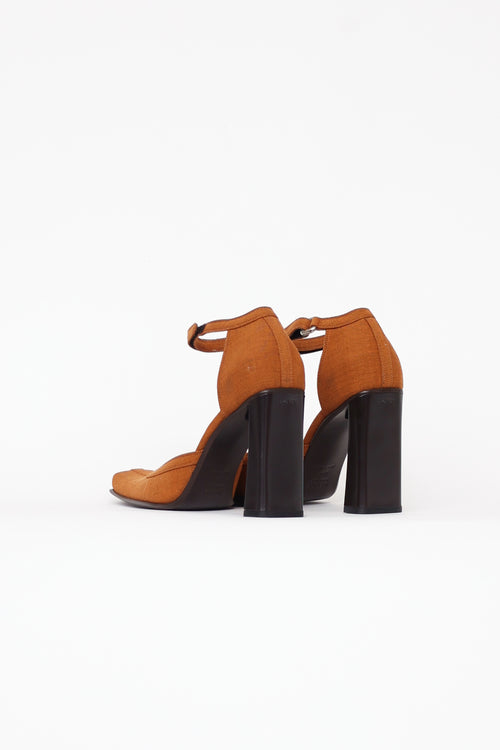 Prada Brown Square Toe Pumps