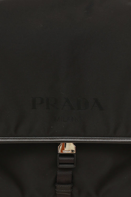 Prada Black Tessuto 
Saffiano Messenger Bag