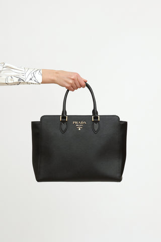 Prada Black Saffiano Top Handle Bag