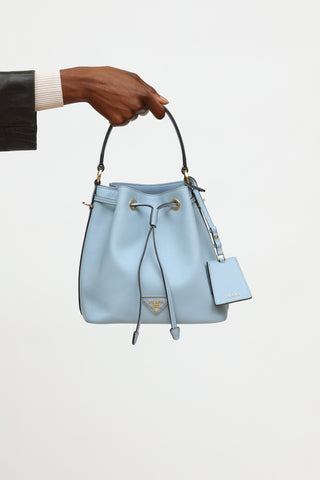 Prada Light Blue Saffiano Bucket Bag