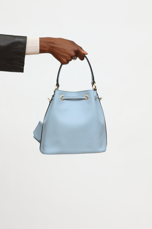 Prada Light Blue Saffiano Bucket Bag