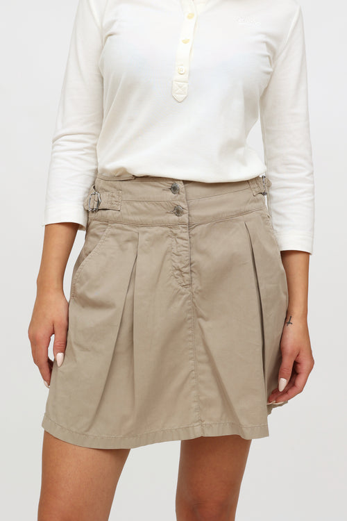 Prada 2006 Beige Cotton Mini Skirt