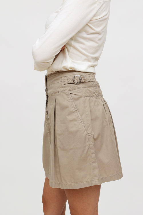 Prada 2006 Beige Cotton Mini Skirt