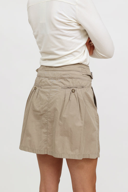 Prada 2006 Beige Cotton Mini Skirt