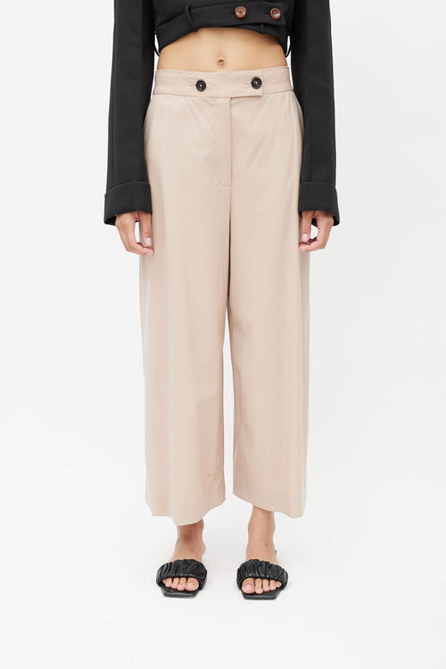 Proenza Schouler Beige Wool Wide Leg Trouser