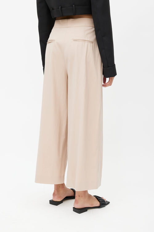 Proenza Schouler Beige Wool Wide Leg Trouser