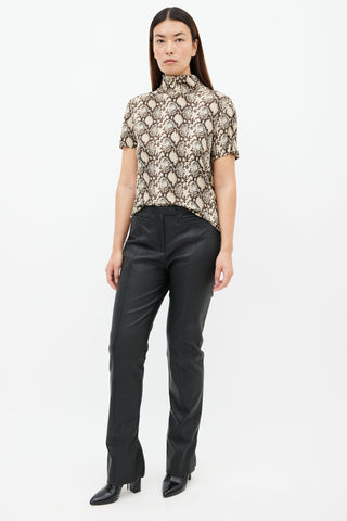 Proenza Schouler Black Leather Skinny Zip Pant