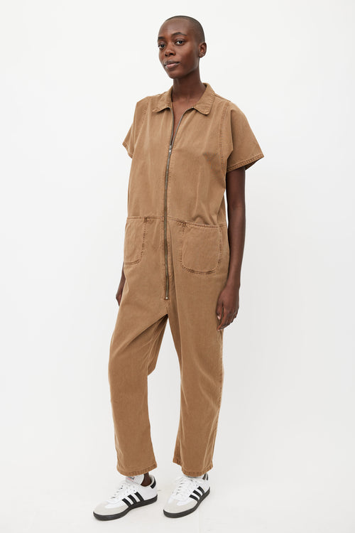 Rachel Comey Brown Collared Jumpsuit