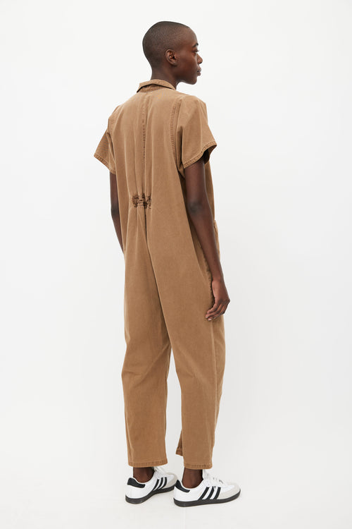 Rachel Comey Brown Collared Jumpsuit