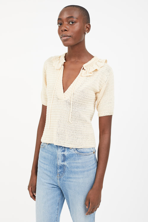 Rachel Comey Cream Knit Short Sleeve Top