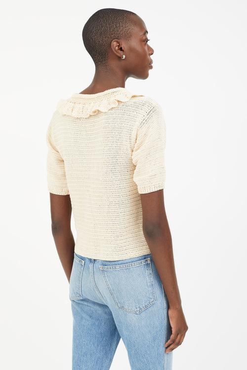 Rachel Comey Cream Knit Short Sleeve Top