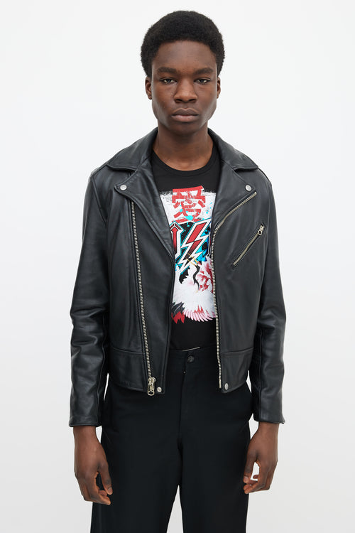 Rag 
Bone Black Leather Moto Jacket