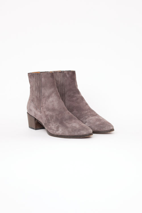 Rag 
Bone Grey Suede Chelsea Ankle Boot