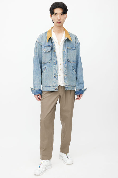 Ralph Lauren 2020 RRL Blue Sand Wash Denim Jacket