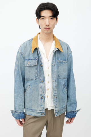 Ralph Lauren 2019 RRL Blue Sand Wash Denim Jacket