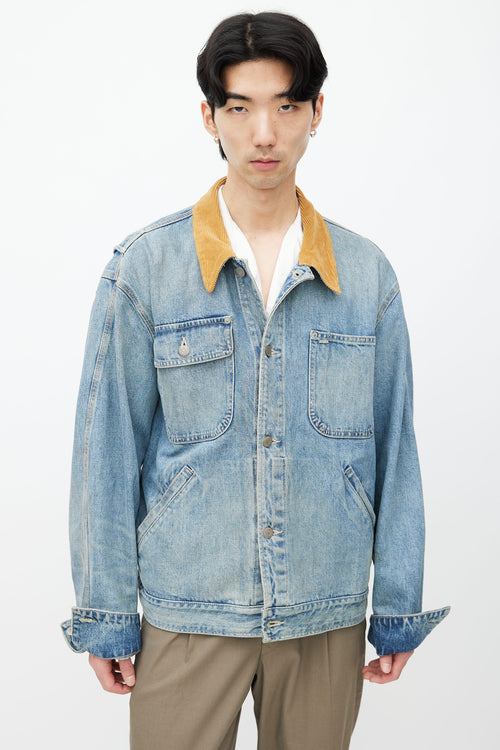 Ralph Lauren 2021 RRL Blue Sand Wash Denim Jacket