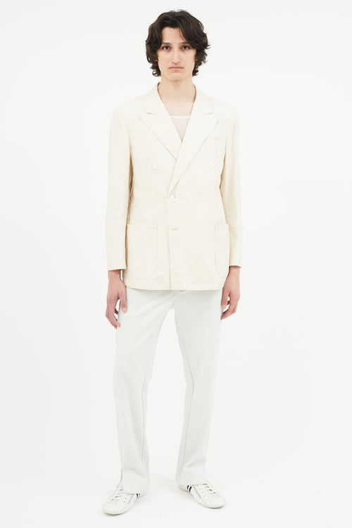 Ralph Lauren Cream Linen Double Breasted Blazer