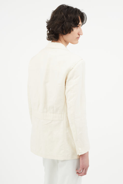 Ralph Lauren Cream Linen Double Breasted Blazer