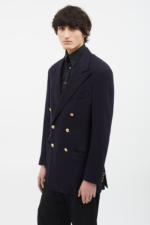 Ralph Lauren Navy Cashmere Double Breasted Blazer