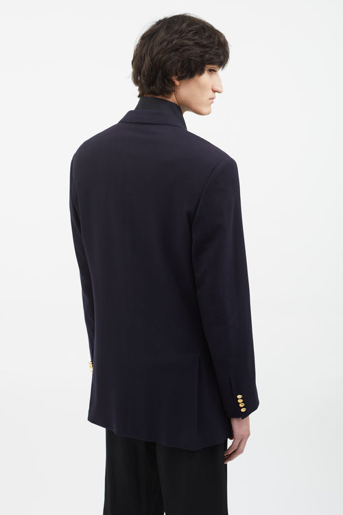 Ralph Lauren Navy Cashmere Double Breasted Blazer